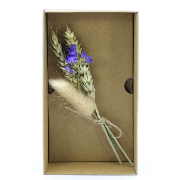 Box mit Trockenblumen, mix lila